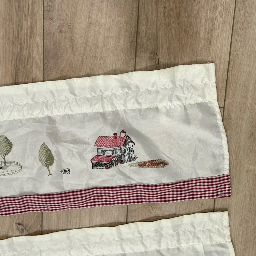 Better Homes & Gardens Farm Embroidered Valance Curtain Set Primitive 50